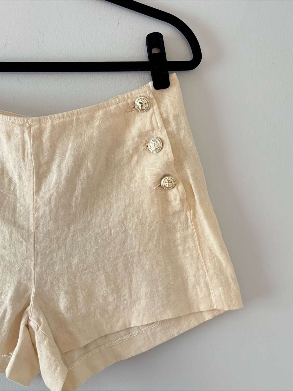L’AGENCE NWT Linen Jude Sailor Shorts High-Rise 3” Bottoms Buttons Summer - Picture 4 of 6